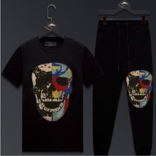 Diamond stone Men Hoodies Suit Tracksuit Sweatshirt Suit short Sleeve Jogging Homme Pullover 4XL Sporting Suit Male