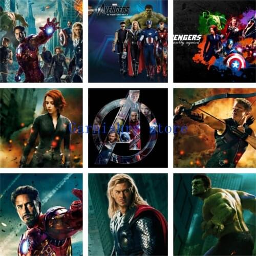 5D DIY Mosaic Home Decor Diamond Painting Disney Marvel Avengers Full Round Diamond Embroidery Cross Stitch Kits