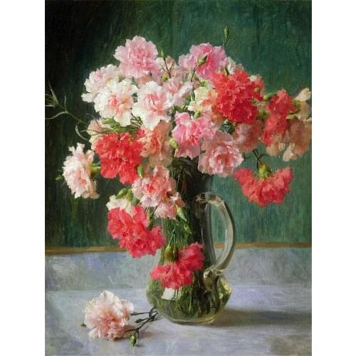 Flowers Artwork DIY Cross Stitch 11CT Embroidery Kits Needlework Craft Set Cotton Thread Printed Canvas Home Decoration Sale