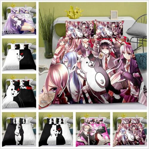 Danganronpa Monokuma Home Textile Pillow Case 3D Bed Linen Duvet Covers Comforter Bedding Sets Bed Set Home Decor Bedding