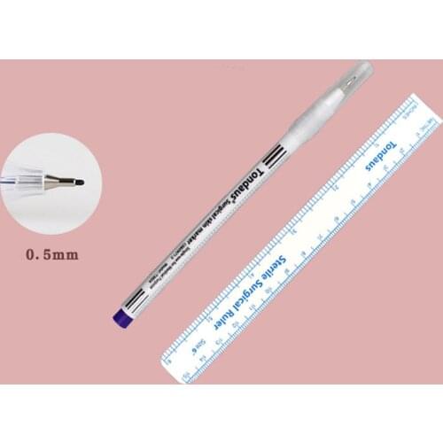 Disposable Sterilized Package With Ruler Medical Surgery Permanent Makeup Body Tattoo Piercing Scribe Skin Marker Pen
