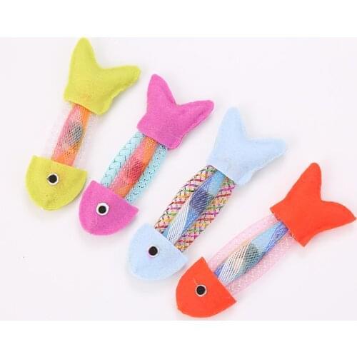 Polychromatic Fish Shape Interactive Cat Toy Colored Non-woven Fabric Pet Supplies Mutian Polygonum Small Fish Cat Accessories