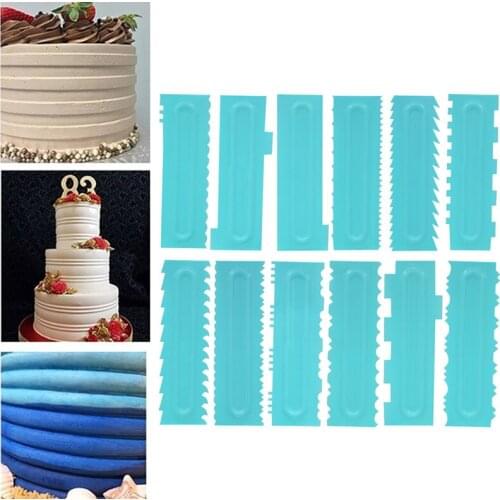 Cake Decorating Comb Cake Scraper Edge Smoother Mousse Cream Decorating Comb Fondant Spatulas Food Grade Plastic Pastry Tools