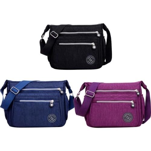 Women Messenger Bag Ladies Crossbody Bags Handbag Waterproof Nylon Zipper Pocket Solid Shoulder Packet Lady Tote Package