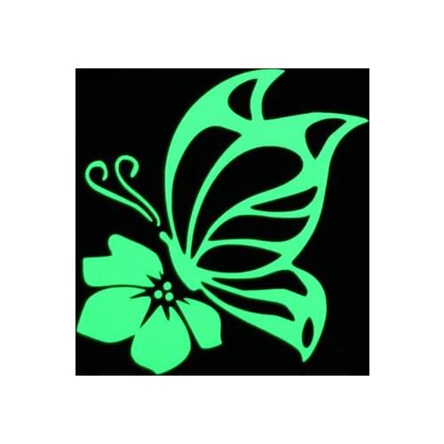 Butterfly with Flower Vinyl Wall Stickers Funny Cartoon Glow in the Dark Wall Decals for kids Rooms Baby Bedroom Home Decor