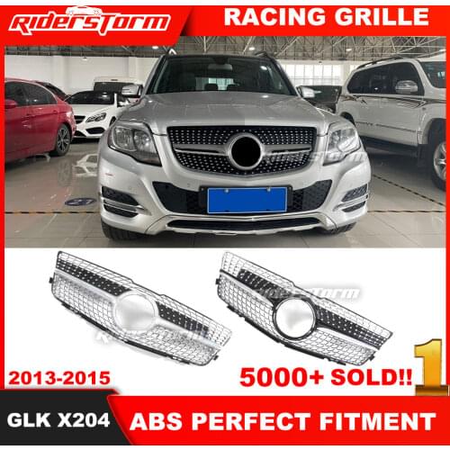 Diamond grille For Benz GLK-class X204 2008-2012 without Emblem diamond Front Bumper Racing Grille