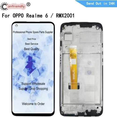 LCD for OPPO Realme 6 RMX2001 LCD display touch panel screen digiziter sensor with frame assembly lcds for OPPO Realme6 RMX2001