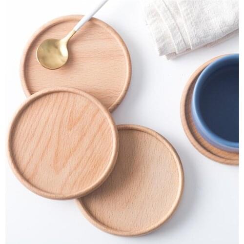1pc Beech Wood Round Dinner Plate Western Food Round Dessert Serving Tray Snack Fruit Dry Fruit Organizer Holder Home Decor