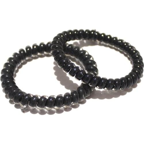 10 PCS/Lot Black Coiled Girls Hair Elastics Invisibobble Traceless Hairbands for Women Ponytail Holder Accessories