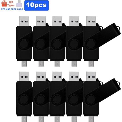 10pcs/lot free logo OTG Type c pendrive 128GB 64GB memoria usb flash drive 32GB 16GB 8GB 4GB cle usb 2.0 Pen drive for phone
