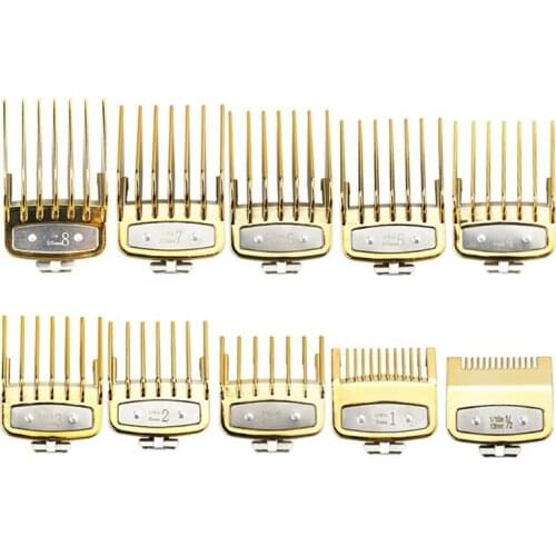 10pcs Barber Shop Styling Guide Comb Set Hair Trimmer Attachment Hairdresser Clipper 1.5-2.5mm