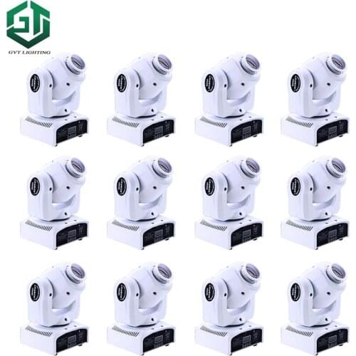 12pcs/lot White Mini Spot 30W LED Moving Head Light With Gobos Color Plate High Brightness 30W Led Moving Head Light DMX512