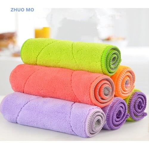2Pcs Super Absorbent Cloth Double-sided Coral Velvet Kitchen towels Car Cleaning Cloth 17cmX28cm Household Duster Cloth