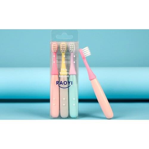 3pcs children soft silicone training toothbrush baby child teeth oral care toothbrush tool kid toothbrush baby supplies 3-6 year