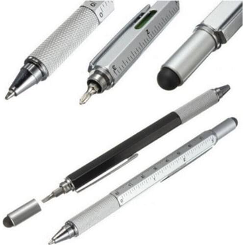 6 IN 1 TOUCH SCREEN STYLUS BALLPOINT PEN + LEVEL RULER SCREWDRIVER MULTI-TOOL X