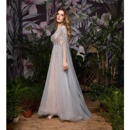 82385-2 V-neck front Split wedding dresses Back buttons Champagne lining full sleeces Royal applique brush Train Bridal Dress