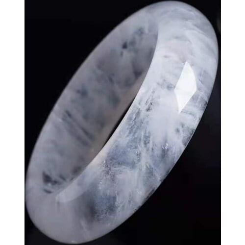 White Ghost Natural Crystal Bangle For Girl Women Gift Lucky Ice Cream Vision Crystal Bracelets Fashion Jewelry Joursneige