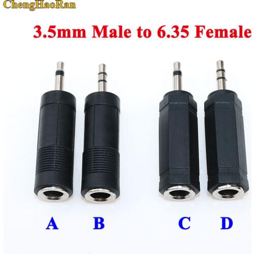 ChengHaoRan 2PCS Male to 6.5 mm Female 3.5 plug to 6.35 Jack Mono Stereo Speaker Audio Adapter converter for Phone PC Notebook