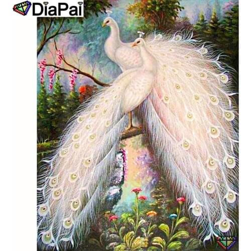 DIAPAI 5D DIY Diamond Painting 100% Full Square/Round Drill "Peacock flower" Diamond Embroidery Cross Stitch 3D Decor A23267