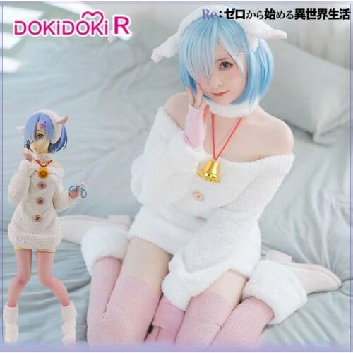 DokiDoki-R Anime Re Life in a different world from zero Cosplay Rem Sheep Version Costume Women Re Zero Cosplay Rem