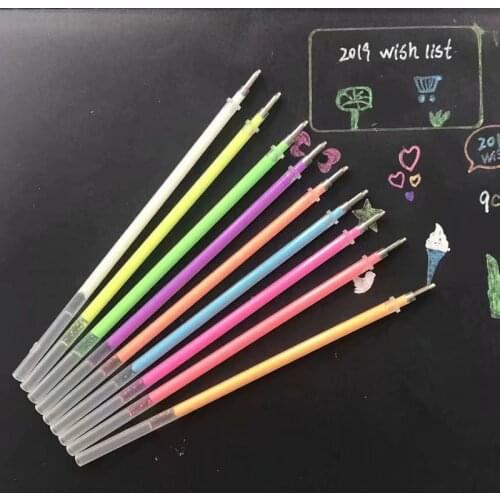 9Pcs/lot 0.7mm White Ink Gel Pen Refills Color Photo Album Gel Pen Refill Stationery Office Cute Scrapbooking Pen for Kids