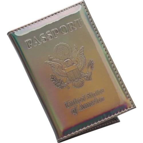 High Quality USA Foreign trade laser passport clip mirror glossy passport book glossy ticket holder travel simple passport case