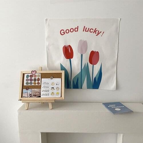 NS Tulip Hanging Cloth Korean Style Tapestry Wall Bedspread Cloth Background Decorative Tapestries Home Dormitory Decoration