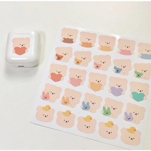 Ins with cute bear hand account stickers simple notebook mobile phone shell computer decoration stickers
