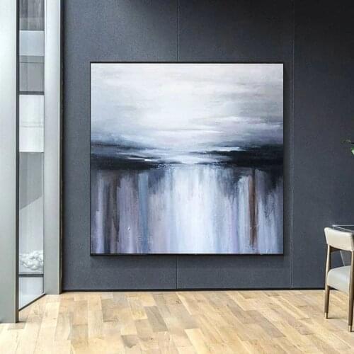 Skilled Painter Hand-painted High Quality Abstract Grey Oil Painting on Canvas Beautiful Abstract Oil Painting for Living Room