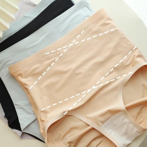 Pelvic correction Seamless Panties women high-rise ice silk Korea High elasticity abdomen Bodybuilding underwear Panties N1933C