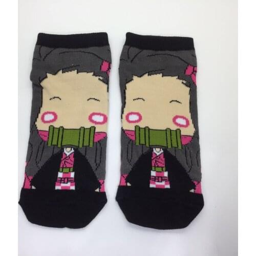 Anime Demon Slayer Socks Spring cotton sock Kimetsu no Yaiba Cartoon Hashibira Inosuke Cotton 3D Cosplay Props Socks
