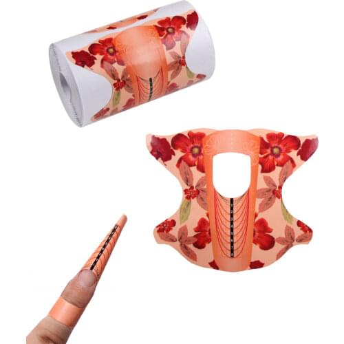 Nail Forms Orange Extension Acrylic Builder Form Guide For Nail Extension Stencil Manicure Tools