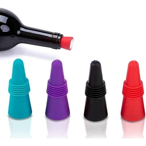 Wine Stoppers Beverage Bottle Sealer Soft Silicone Wine Bottle Stoppers Corks with Grip Top for Keeping Wine Champagne Fresh