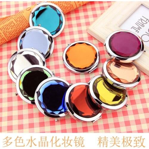 Manufacturers Wholesale High-grade Crystal Cosmetic Mirror Double Folding Metal Cosmetic Mirror Promotional Gifts