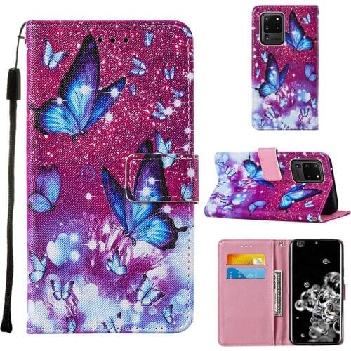 For Samsung Galaxy S20 Ultra 5G Shockproof Cute Flip Leather Case SM-G988W SM-G988B/DS Card Slot Wallet Phone Bags Bumper Cover