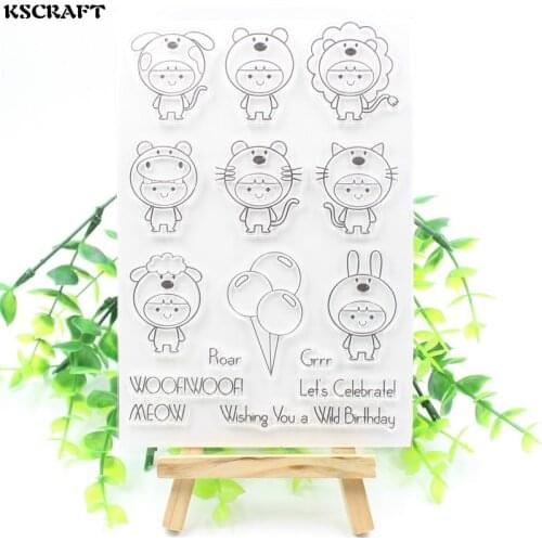 KSCRAFT Wild Birthday Transparent Clear Silicone Stamp/Seal for DIY scrapbooking/photo album Decorative clear stamp sheets 138