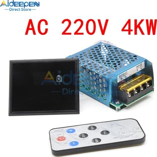 AC 220V 4KW 4000W Smart LCD Digital Display SCR Voltage Regulator Speed Control Dimmer Thermostat Thyristor Controller