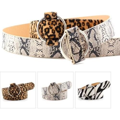 Womens Belts Retro Without Pin High Quality Leather Metal Buckle Leopard Snake Zebra Belts For Women Waist Female Designer Belt