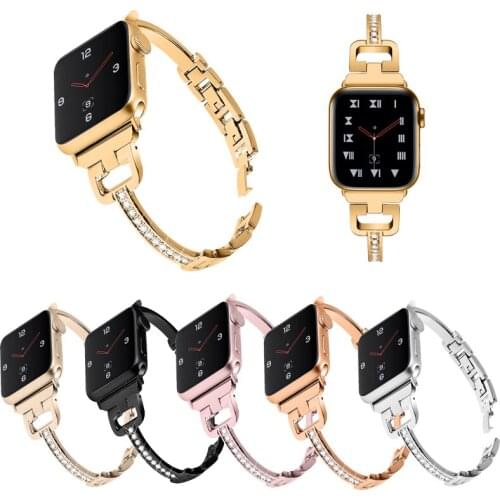 Luxury Diamond bracelet Strap for Apple watch band 38mm 42mm 40mm 44mm Metal Premium gem Strap for iwatch series 1 2 3 4 5 6 SE