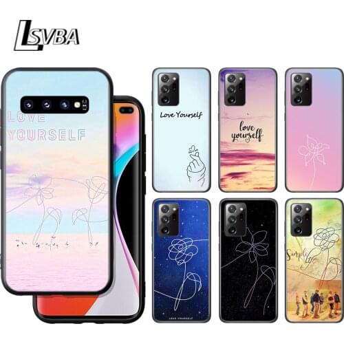 Love Yourself Flower Kpop Silicone Cover For Samsung Galaxy S21 S20 FE Ultra S10 S10E Lite 5G S9 S8 S7 Edge Plus Phone Case
