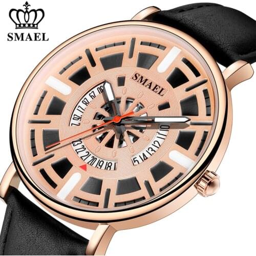 SMAEL New Top Brand Luxury Men Watch Sport Quartz Watches Waterproof Army Military Male Clock Fashion Leather Relogio Masculino
