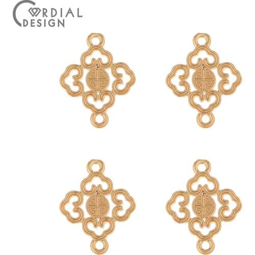 Cordial Design 100Pcs 14*17MM DIY Connectors/Copper/Earrings Accessories/Charms/Hand Made/Pendant/Jewelry Findings & Components