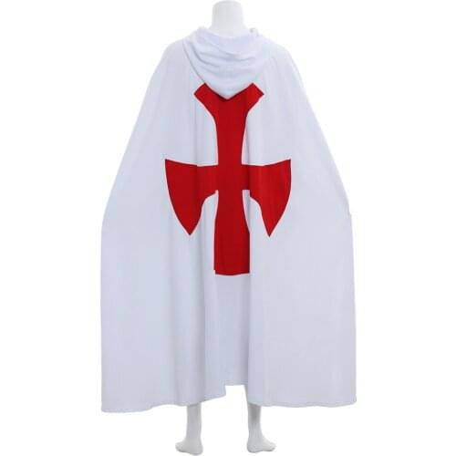 Medieval Templar Crusader Knight Tunic Cape Colak Warrior Men Costume Halloween Carnival Cosplay Costume