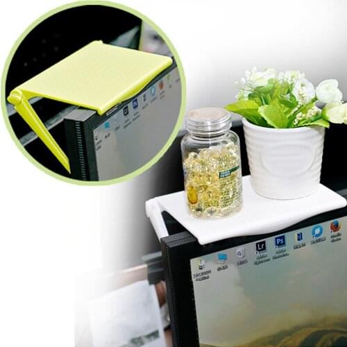 Office Home TV Screen Top Storage Rack Clip Folding Rack Computer Screen Table Desk Accessories Organizer for Cosmetics Display