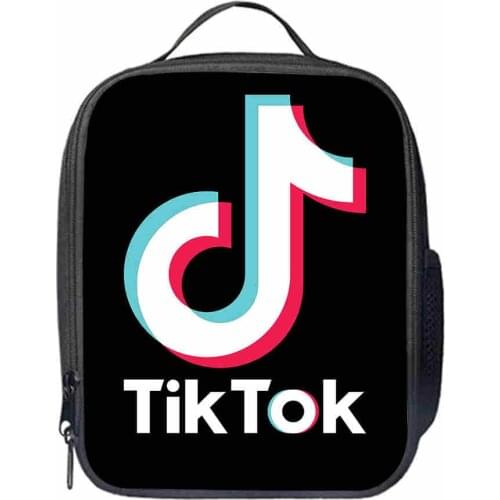 Tik Tok Lunch Bag Cartoon Printing Boys Girls Portable Thermal Food Picnic Bags for School Kids Boys Box Tote