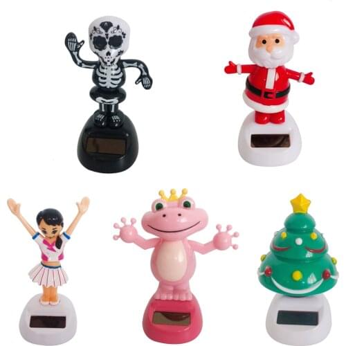Car Decoration Ornament Solar Power Toy Dancing Figurine Home Office Shop Cafe Display Car Dashboard Window Ornament Kids Toy