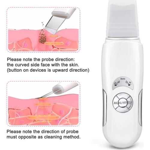 Ultrasonic Skin Scrubber Deep Face Cleaning Machine Peeling Shovel Facial Pore Cleaner Face Skin Scrubber Lift Machine