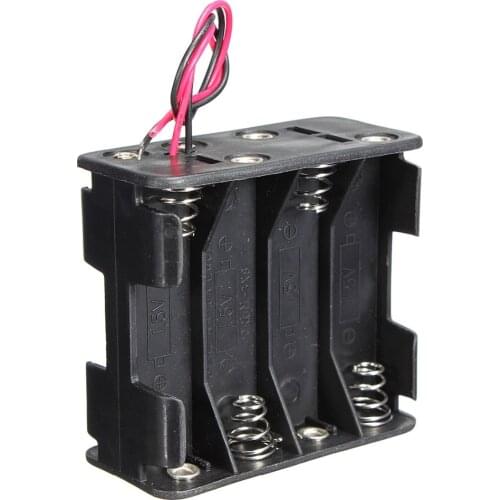 High quality 1 piece AA*8 Plastic 12V Battery Clip Slot Storage Holder Box Case 8AA Batteries Stack 150mm Leads Wire