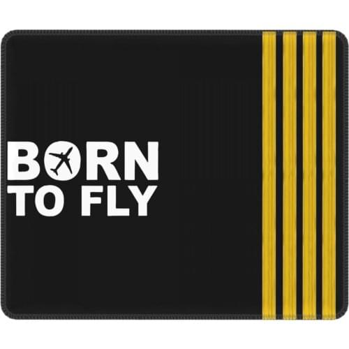 Born To Fly Captain Stripes Funny Mouse Pad Pilot Air Fighter Antislip Soft Mat Rubber PC Table Decoration Cover