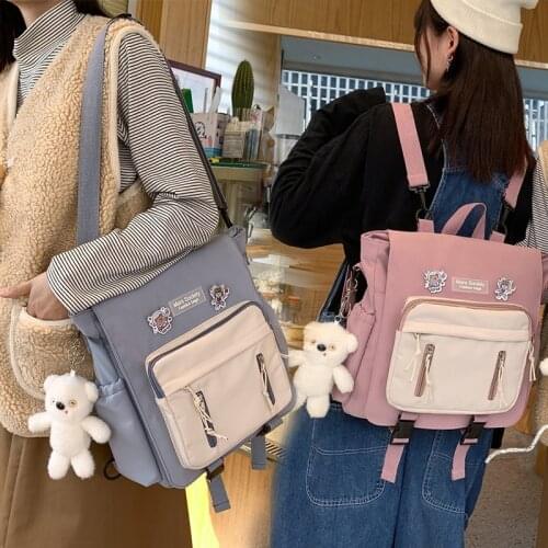 Korean Style Women Backpacks for College Teenager Girls Cute Student Shoulder Bags Lady Kawaii Backpacks Female Preppy Schoolbag